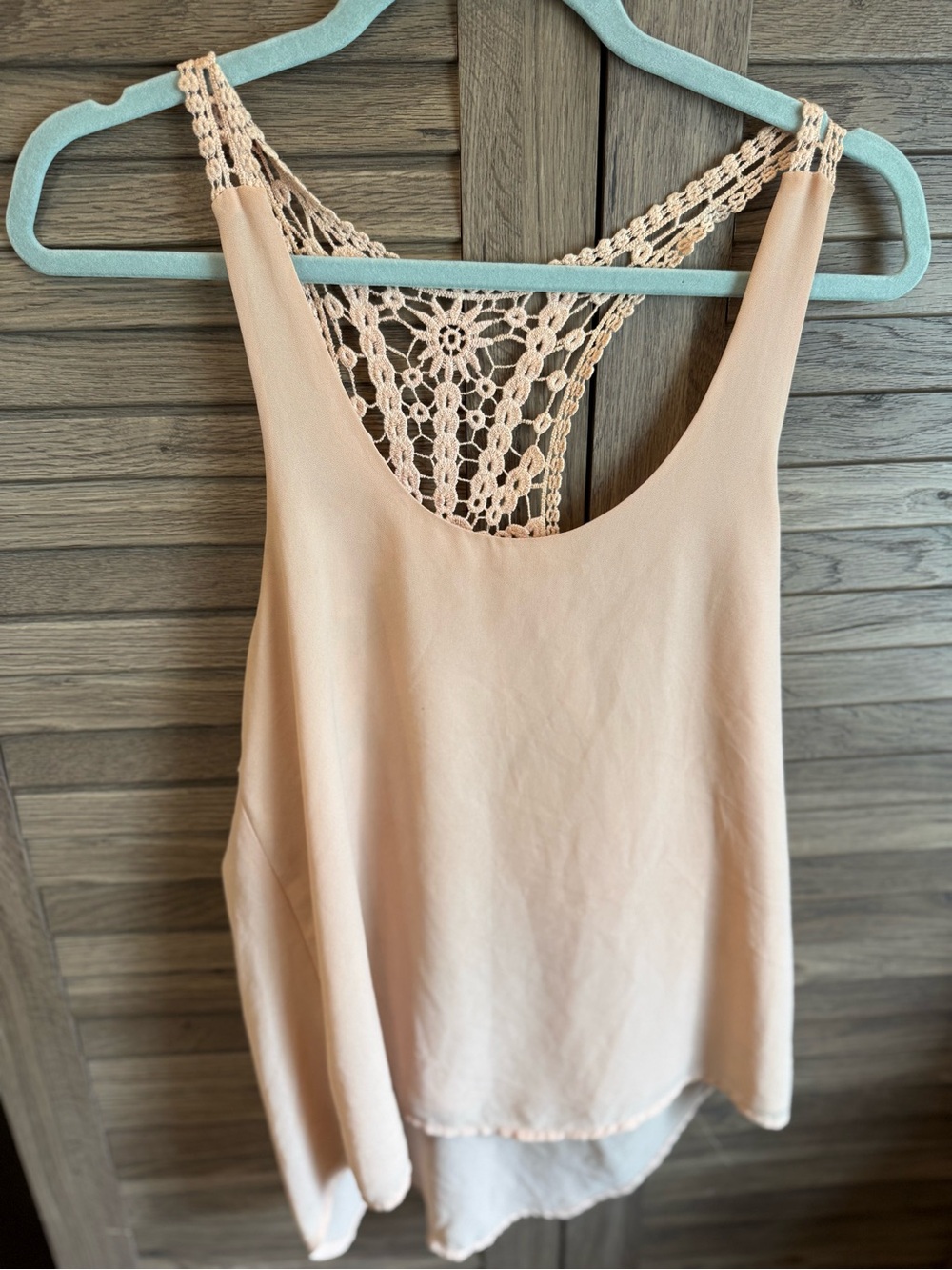 Naked Zebra Crochet Racerback Camisole - Peach/Light Pink